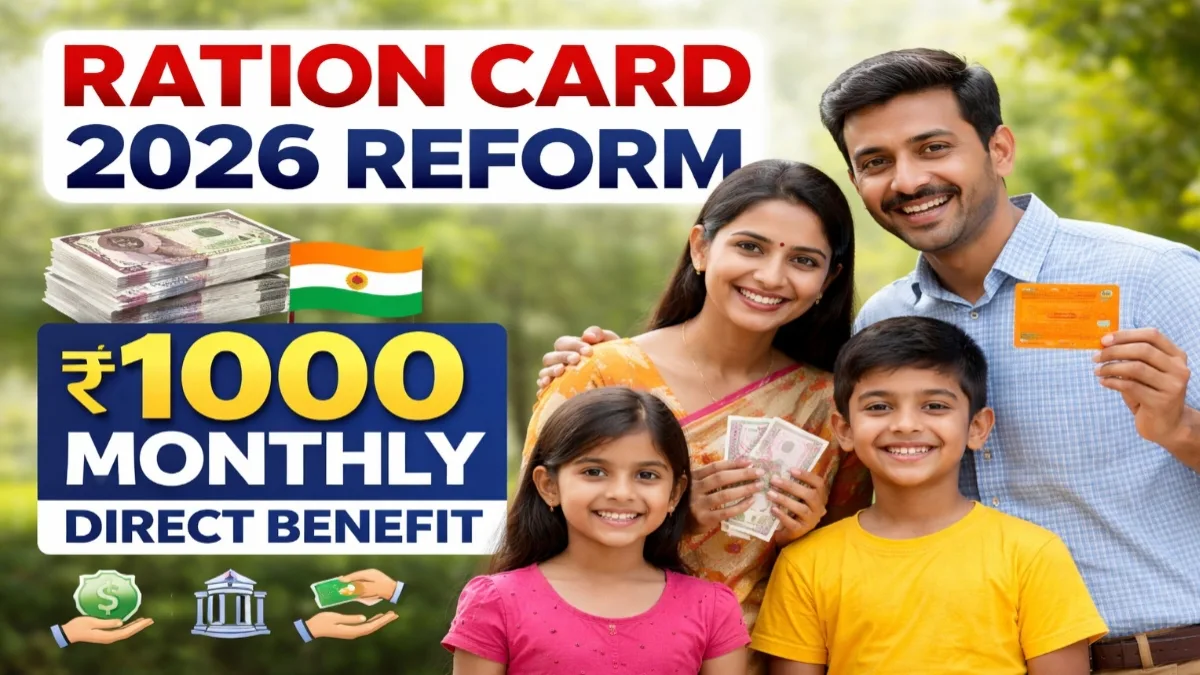 Ration Card 2026 Reform ₹1000 Monthly Direct Benefit for Eligible Families