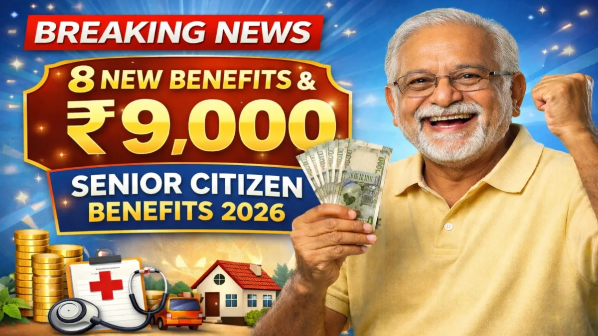 Senior Citizen Benefits 2026: 8 New Benefits & ₹9,000 Monthly Pension for Elderly Citizens