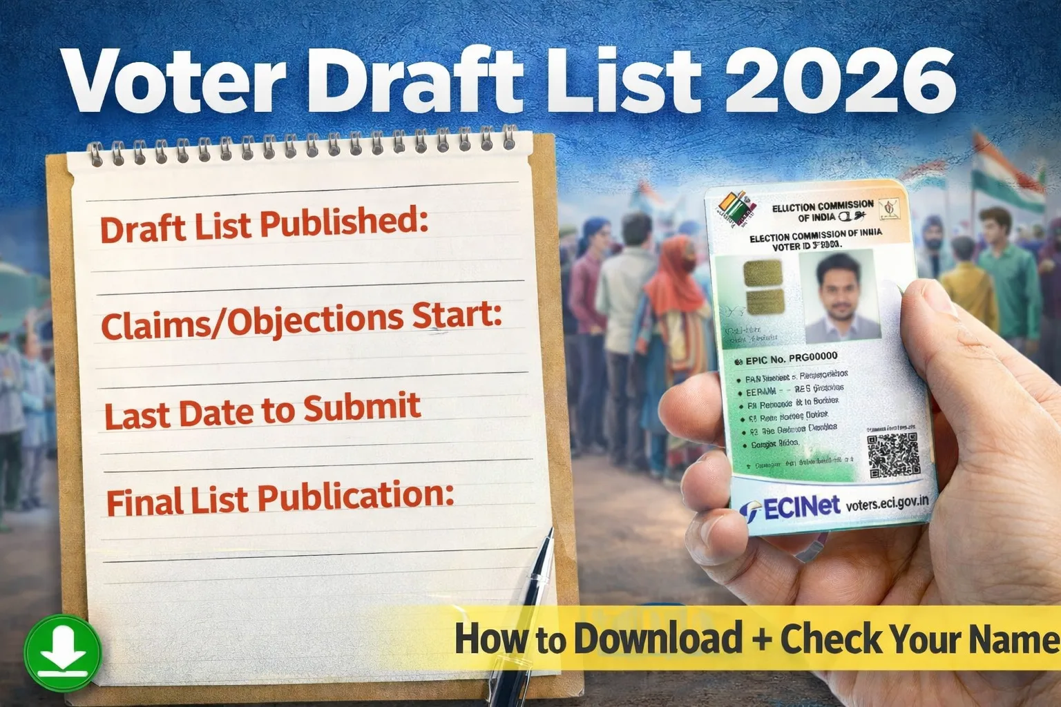 SIR draft voter list download 2026