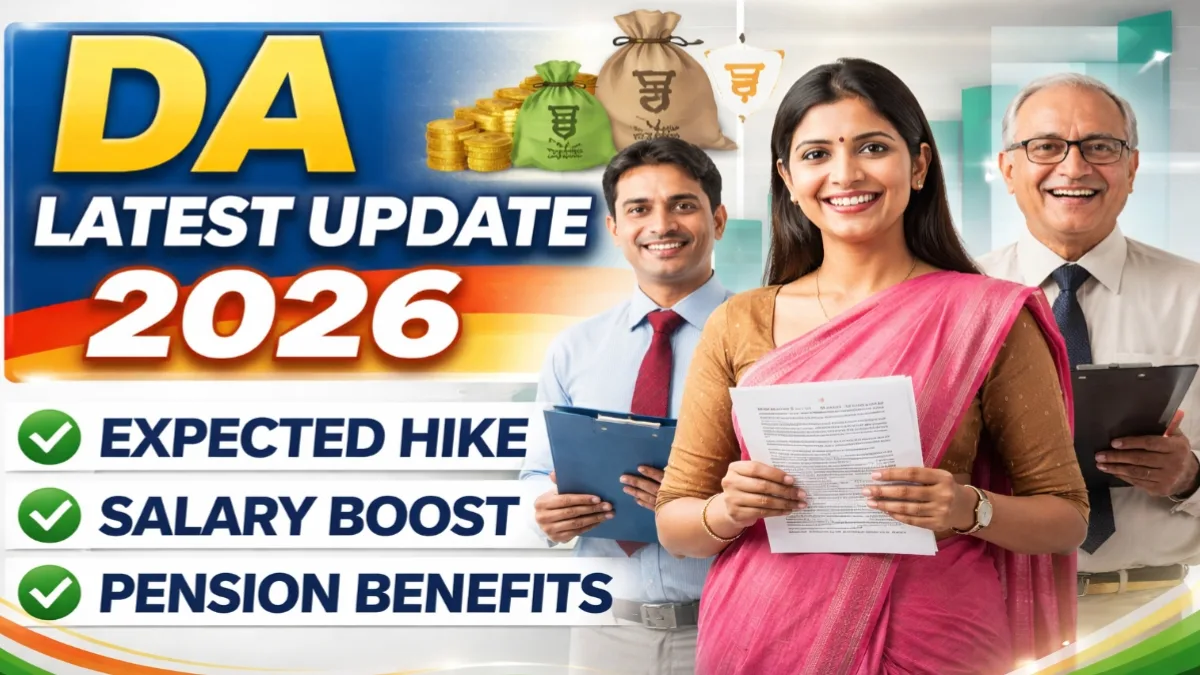 DA Latest Update 2026 showing expected dearness allowance hike for central government employees and pensioners